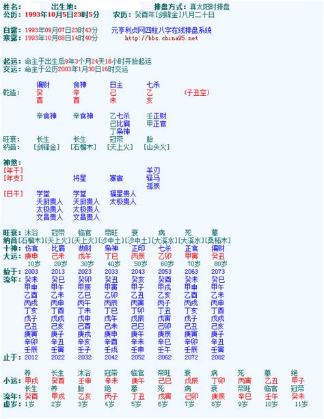 四柱八字排盘程式|八字排盘